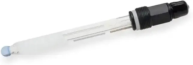 Transparent Asin Aqua pH-elektrod med svart gängad kontakt och ljusblå spets